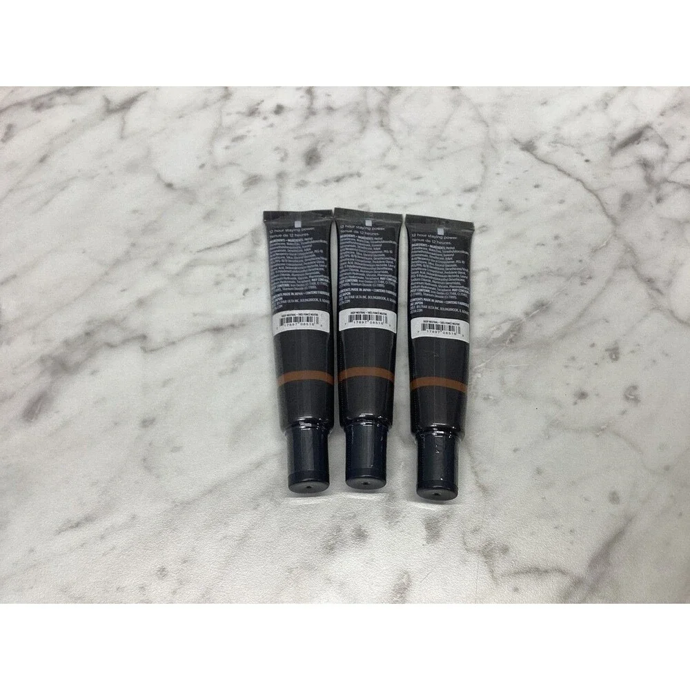 3x ULTA Beauty Velvet Matte Full Coverage Foundation Deep Neutral 30ml Each NEW